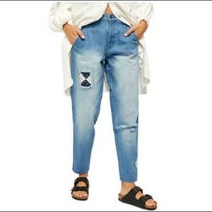 FREE PEOPLE Blue Zippered Straight leg Jeans